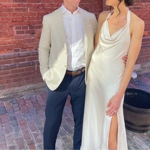 Billy J champagne halter dress, size small